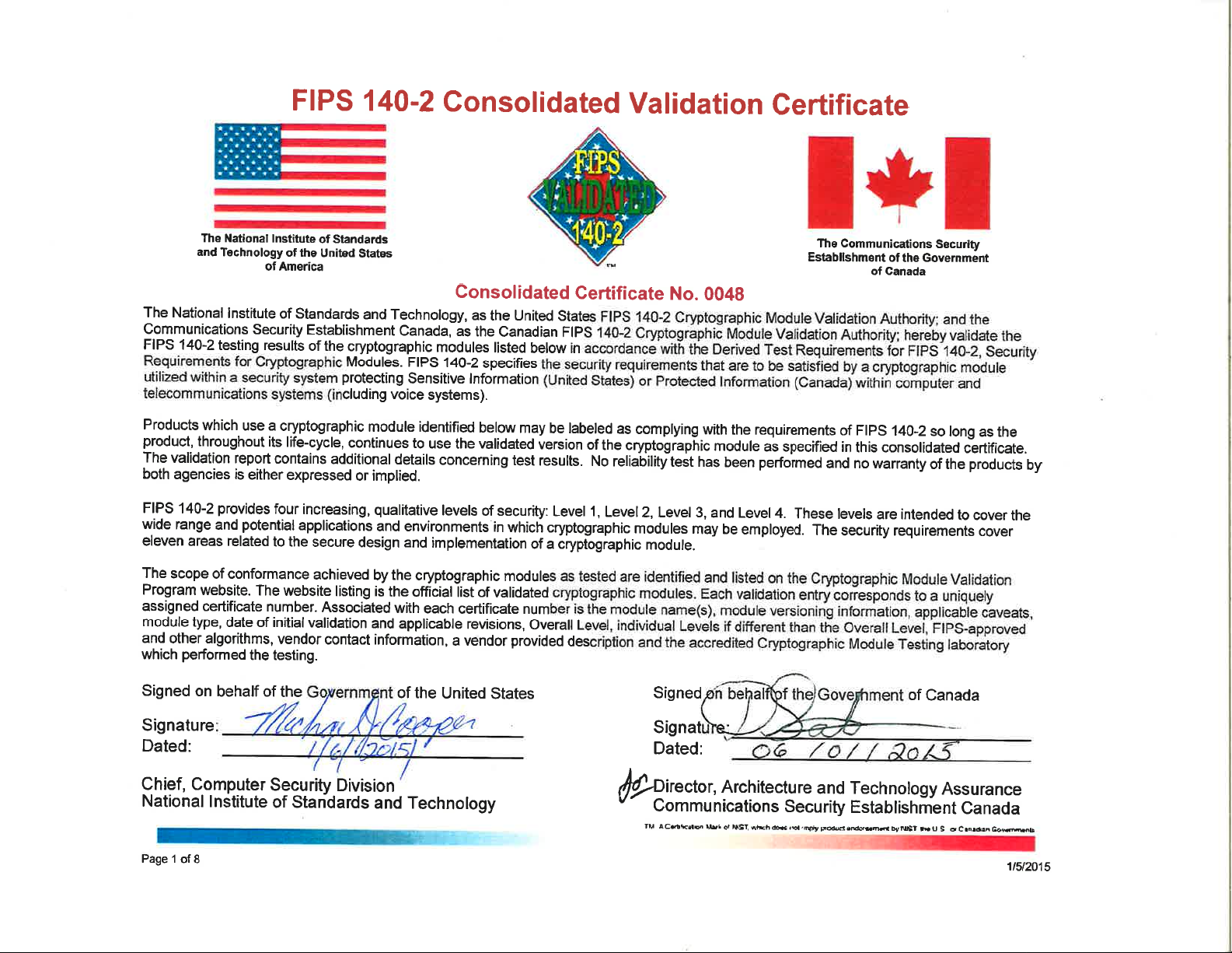 Validate certificate. FIPS 140-2.