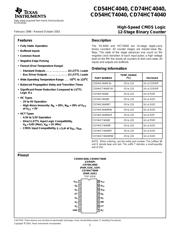CD74HC4040E 数据规格书 1