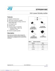 STPS20H100C 数据规格书 1