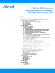 ATXMEGA64A4U-AUR 数据规格书 1