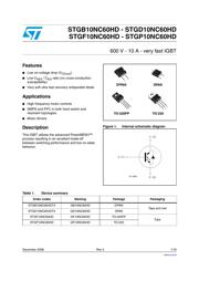 STGB10NC60HDT4 datasheet.datasheet_page 1