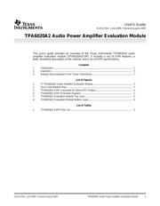 TPA6020A2EVM 数据规格书 1