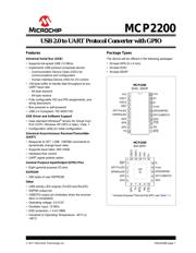 MCP2200T-I/SO 数据规格书 1