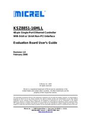 KSZ8851-16MLLI 数据规格书 1