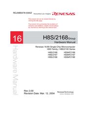 HD64F2168VTE33 数据规格书 1