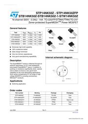 P14NK50Z datasheet.datasheet_page 1